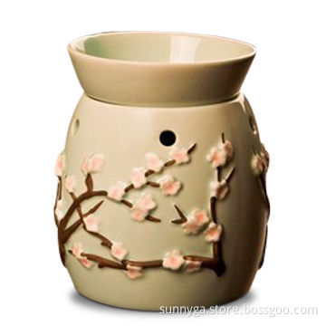 Lovely Ceramic Craft with Blossom Painting, Measures 46.2 x 46.2 x 36.8cm